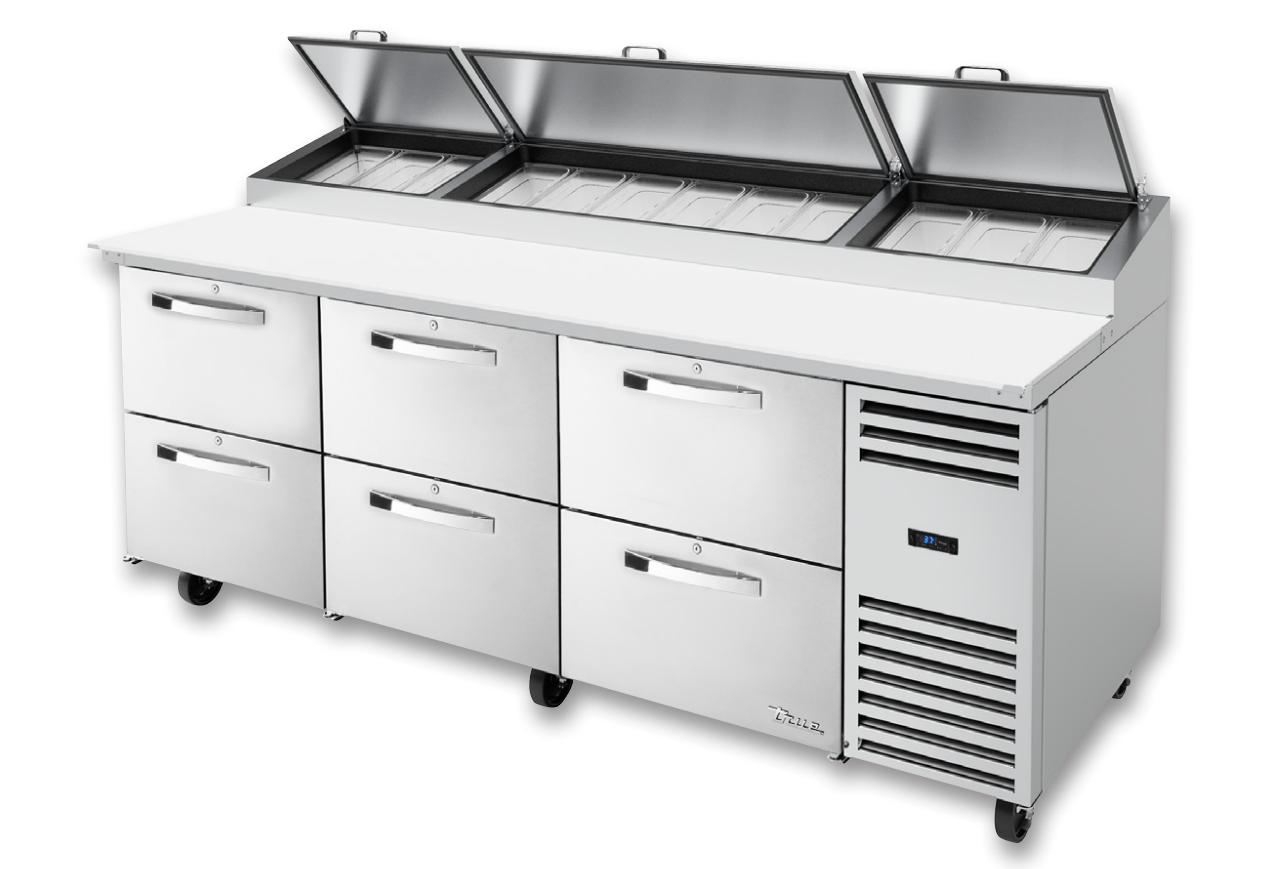 True TPP-AT-93D-6-HC~SPEC3 Pizza Prep Table, 93 3/8" Wide, 12 Pans (Tops)