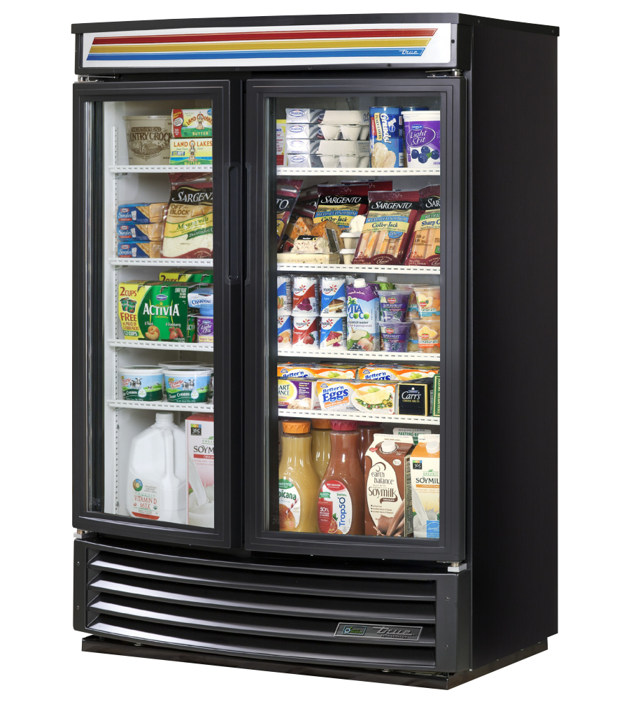 True GDM-35SL-RF-HC-LD Merchandiser Refrigerator, 39 3/4" Wide, 2 Doors, 4 Shelves