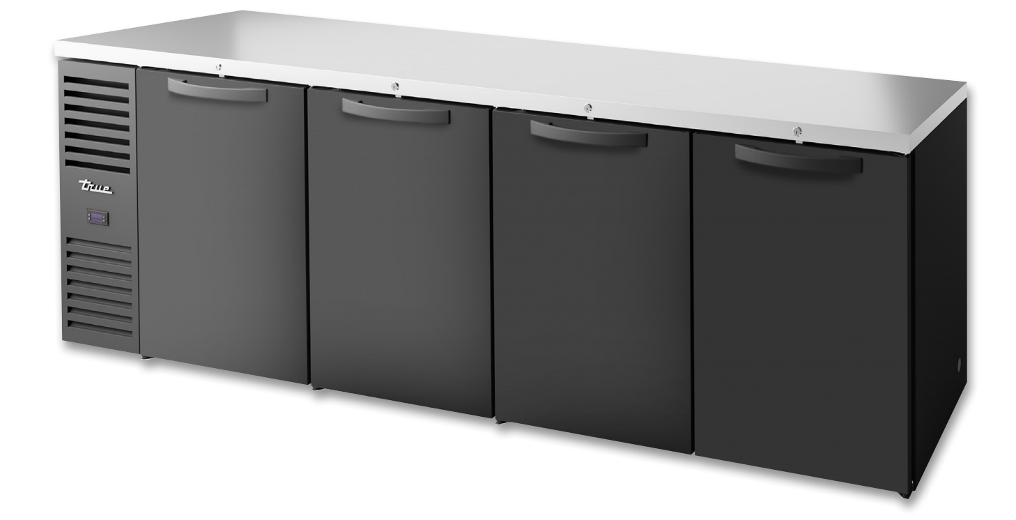 True TBR108-RISZ1-L-B-SSSS-1 Back Bar Cooler, 108" Wide, 4 Doors