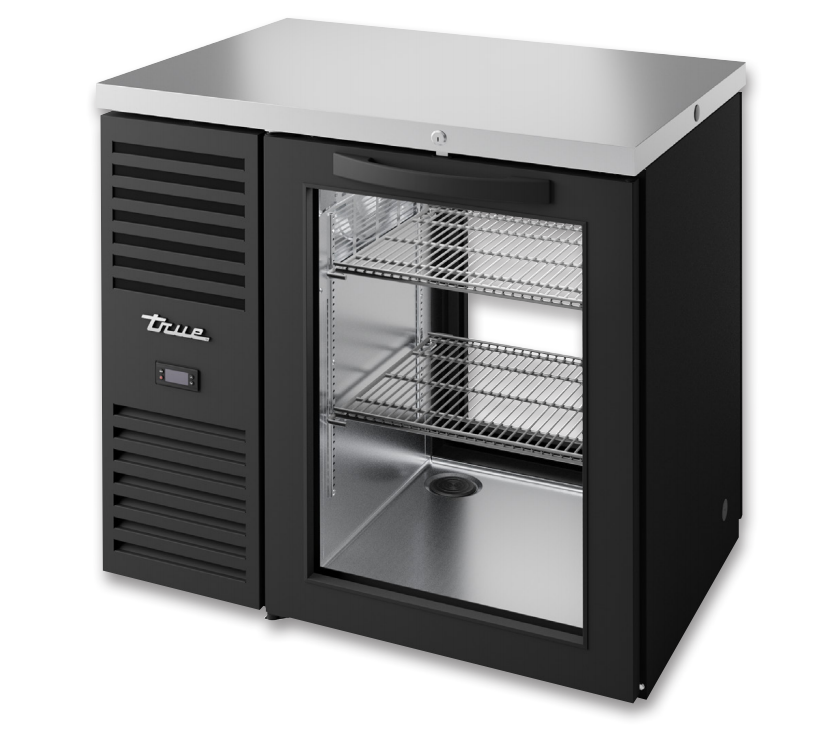 True TBR36-PTSZ1-L-B-G-G-1 Pass-Thru Back Bar Cooler, 36" Wide, 2 Doors