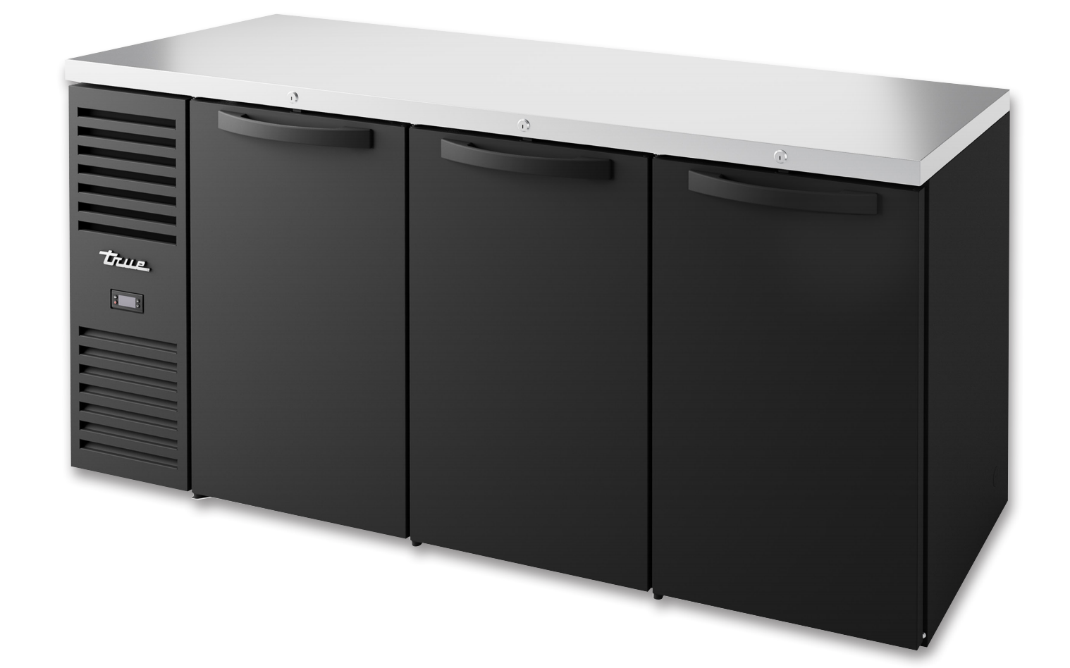 True TBR72-RISZ1-L-B-SSS-1 Back Bar Cooler, 72" Wide, 3 Doors