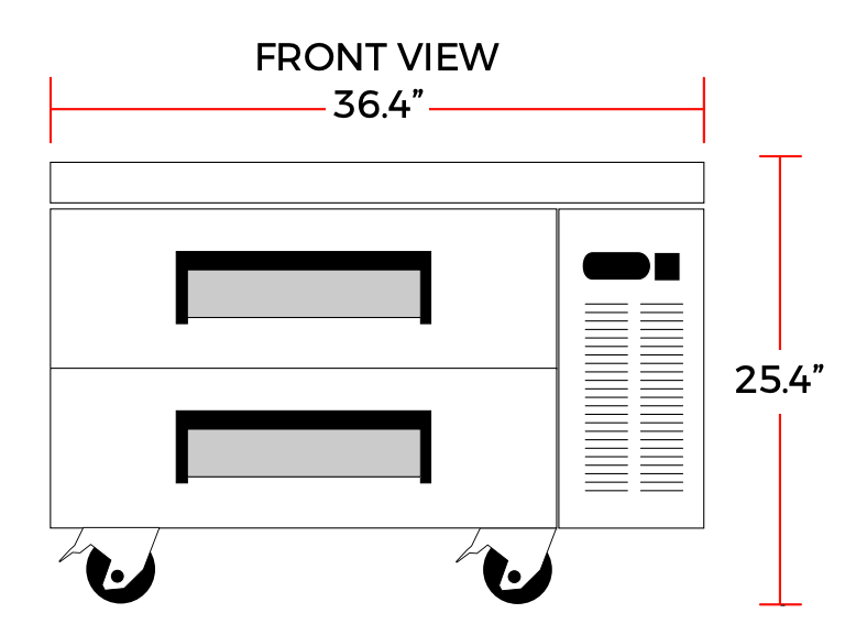 Coldline CB36 36" 2 Drawer Stainless Steel Refrigerated Chef Base