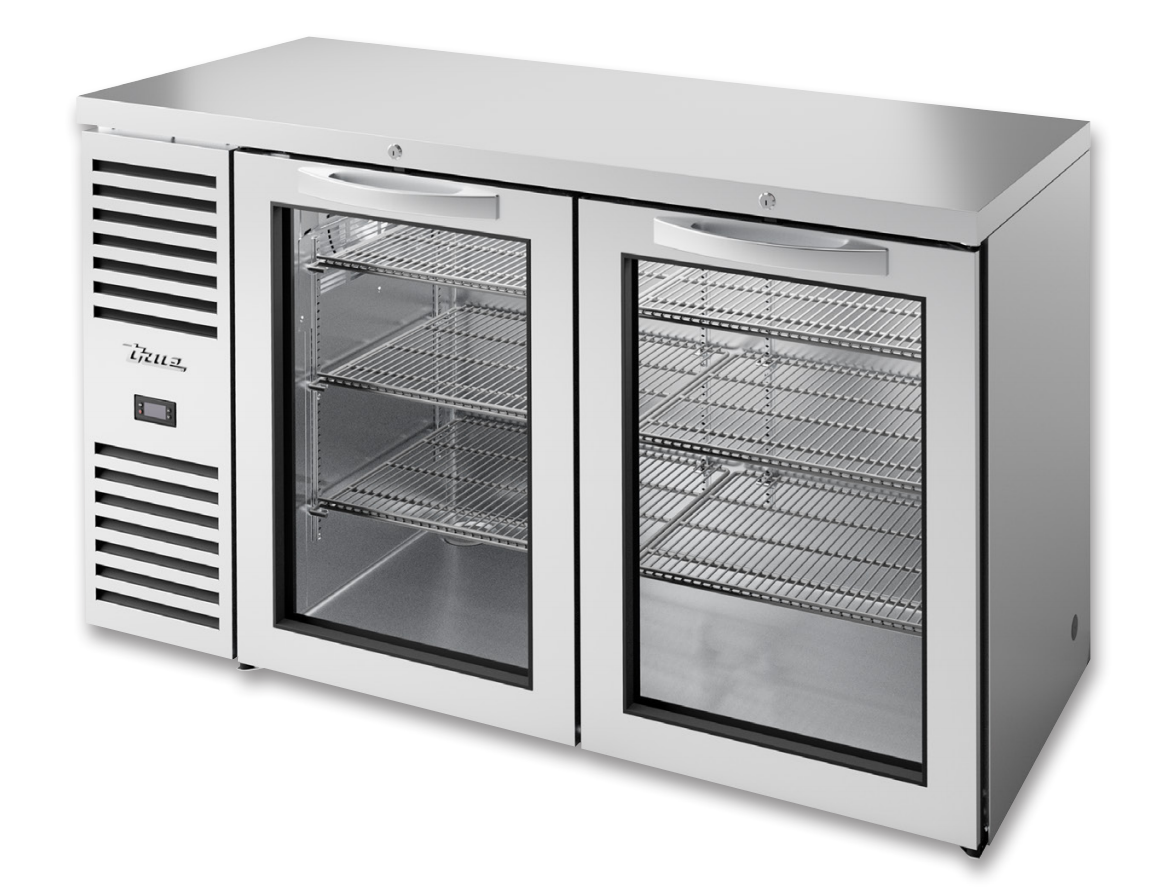 True TBR60-RISZ1-L-S-GG-1 Back Bar Cooler, 60" Wide, 2 Doors