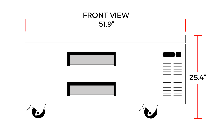 Coldline CB52 52" 2 Drawer Stainless Steel Refrigerated Chef Base