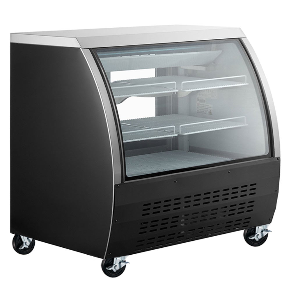 Coldline DC48-B 48" Black Curved Glass Refrigerated Deli Display Case