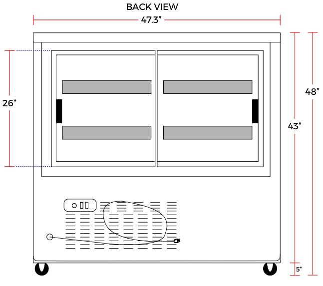 Coldline DC48-B 48" Black Curved Glass Refrigerated Deli Display Case