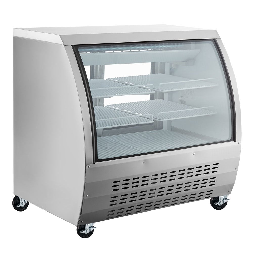 Coldline DC48-SS 48" Stainless Steel Curved Glass Refrigerated Deli Display Case