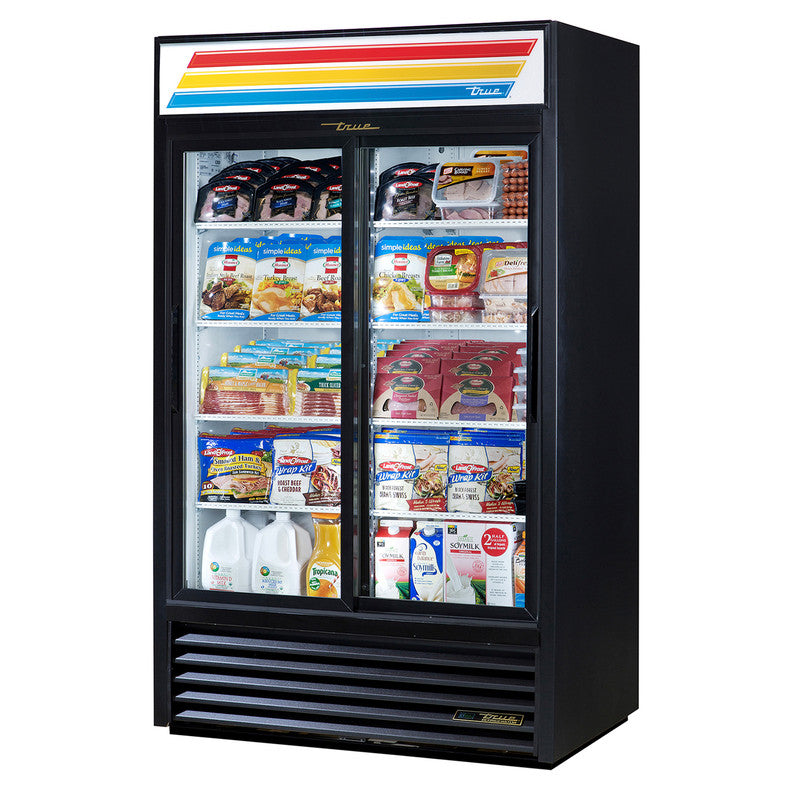 True GDM-41-HC-LD Merchandiser Refrigerator, 47 1/8" Wide, 2 Doors, 8 Shelves
