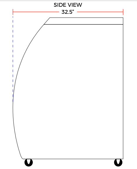 Coldline DC36-B 36" Black Refrigerated Curved Glass Deli Meat Display Case