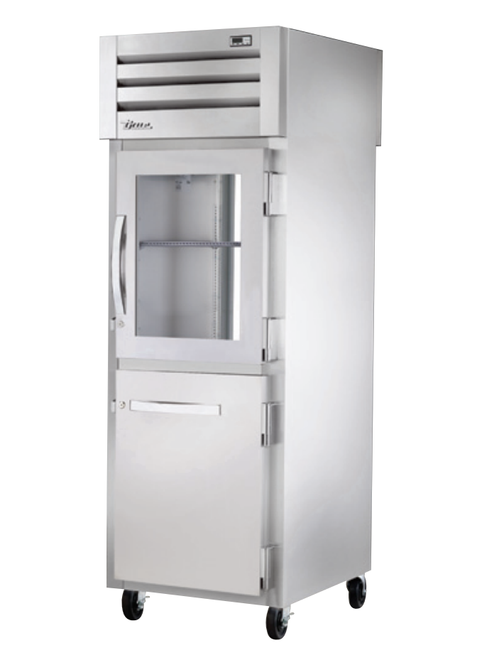 True STA1RPT-1HG/1HS-1G-HC Pass-Thru Refrigerator, 27 1/2" Wide, 2 Front / 1 Back Doors, STA Spec Series