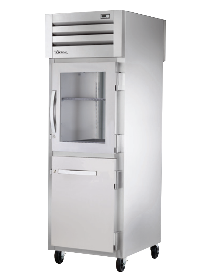 True STA1RPT-1HG/1HS-1S-HC Pass-Thru Refrigerator, 27 1/2" Wide, 2 Front / 1 Back Doors, STA Spec Series