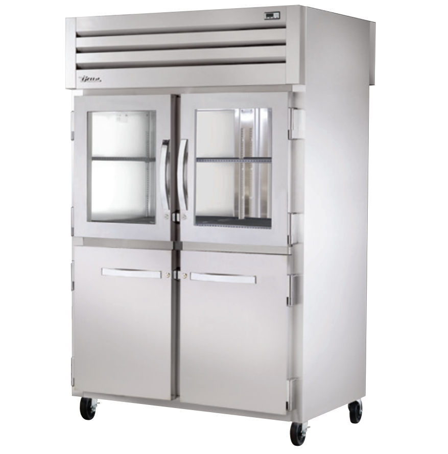 True STA2RPT-2HG/2HS-2S-HC Pass-Thru Refrigerator, 52 5/8" Wide, 4 Front / 2 Back Doors, STA Spec Series