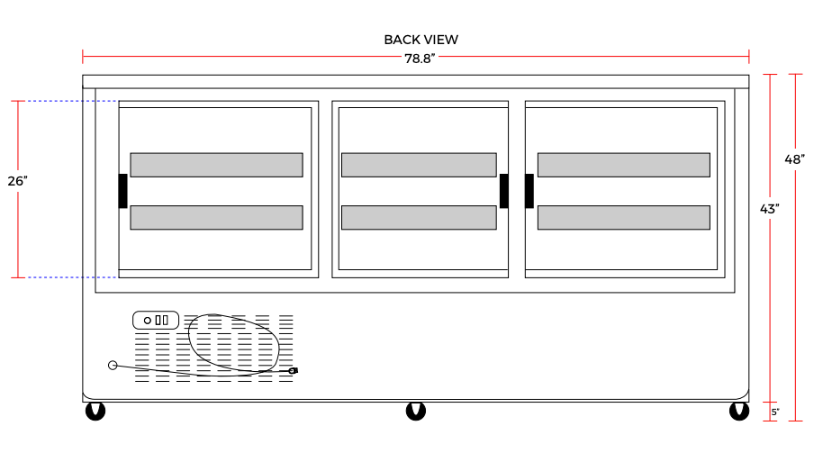 Coldline DC80-B 80" Black Curved Glass Refrigerated Deli Display Case