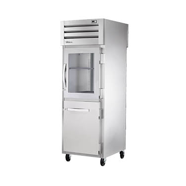 True STG1RPT-1HG/1HS-1S-HC Pass-Thru Refrigerator, 27 1/2" Wide, 2 Front / 1 Back Doors, STG Spec Series
