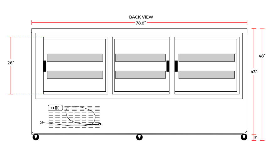 Coldline DC80-SS 80" Stainless Steel Curved Glass Refrigerated Deli Display Case