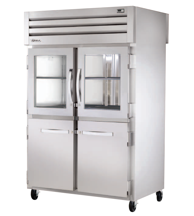 True STR2RPT-2HG/2HS-2S-HC Pass-Thru Refrigerator, 52 5/8" Wide, 4 Front / 2 Back Doors, STR Spec Series