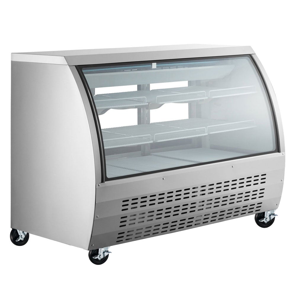 Coldline DC64-SS 64" Stainless Steel Curved Glass Refrigerated Deli Display Case