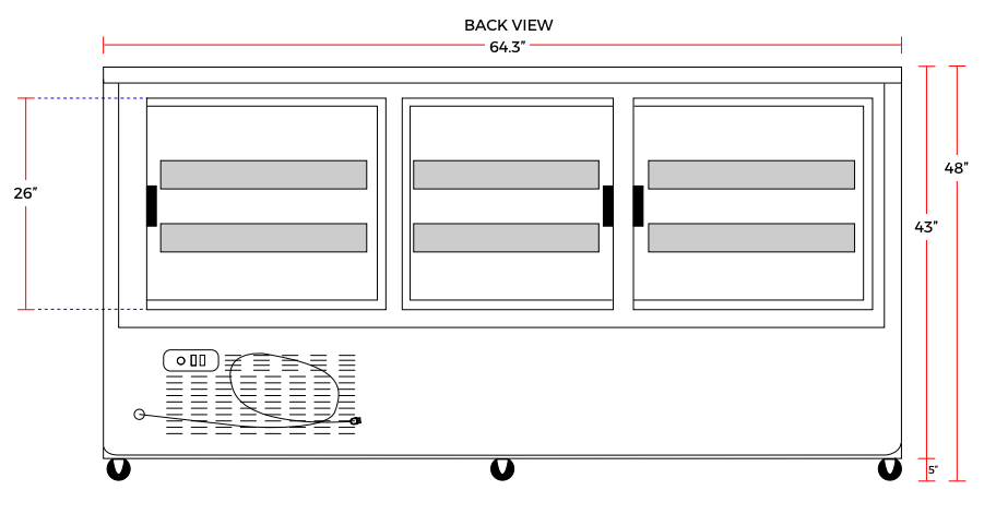Coldline DC64-SS 64" Stainless Steel Curved Glass Refrigerated Deli Display Case