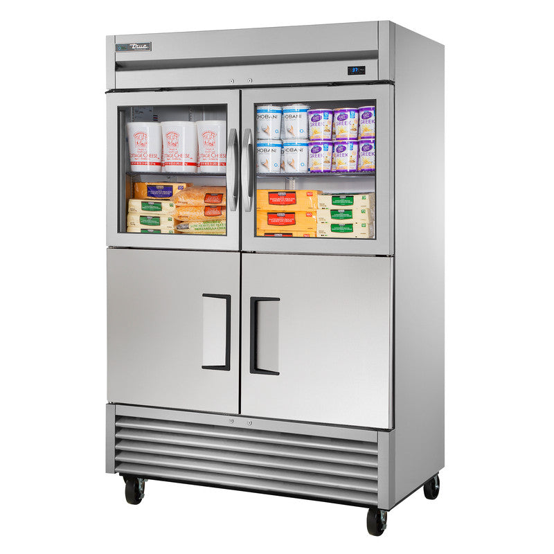 True T-49-2-G-2-HC~FGD01 Reach-In Refrigerator, 54 1/8" Wide, 4 Doors, 6 Shelves, T-Series