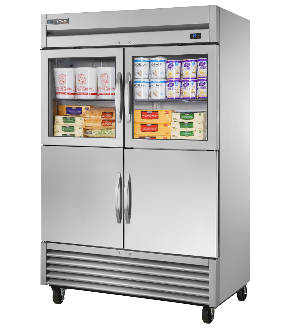 True T-49-2-G-2-HC~FGD01 Reach-In Refrigerator, 54 1/8" Wide, 4 Doors, 6 Shelves, T-Series
