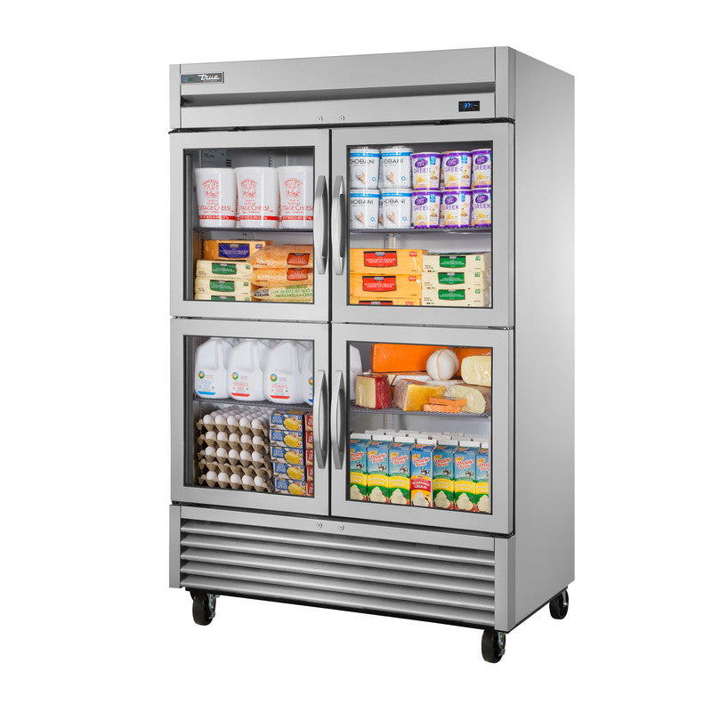 True T-49G-4-HC~FGD01 Reach-In Refrigerator, 54 1/8" Wide, 4 Doors, 6 Shelves, T-Series
