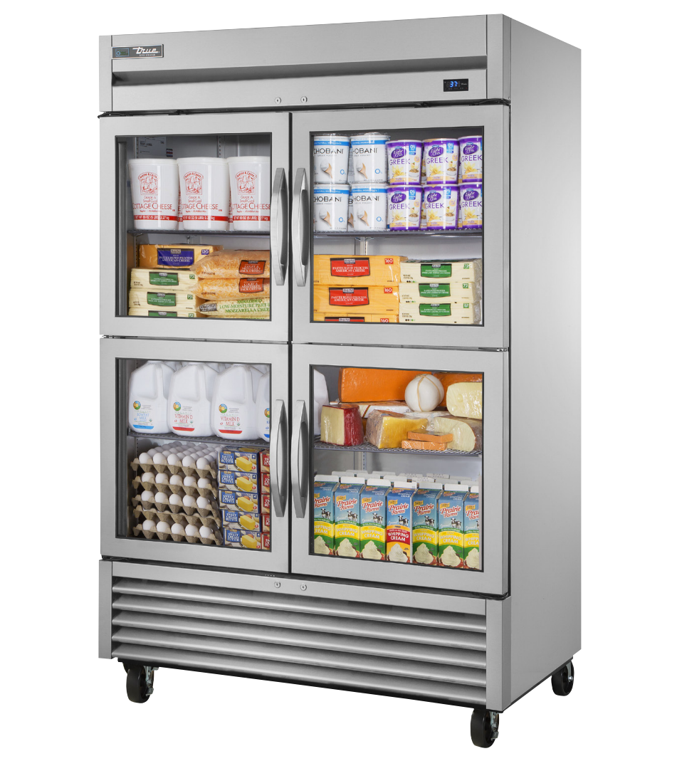 True T-49G-4-HC~FGD01 Reach-In Refrigerator, 54 1/8" Wide, 4 Doors, 6 Shelves, T-Series