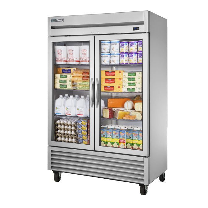 True T-49G-HC~FGD01 Reach-In Refrigerator, 54 1/4" Wide, 2 Doors, 6 Shelves, T-Series