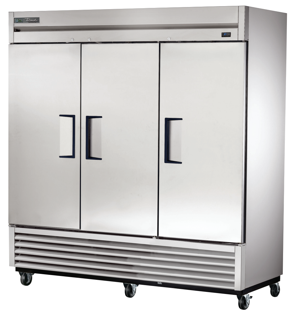 True T-72-HC Reach-In Refrigerator, 78 1/8" Wide, 3 Doors, 9 Shelves, T-Series