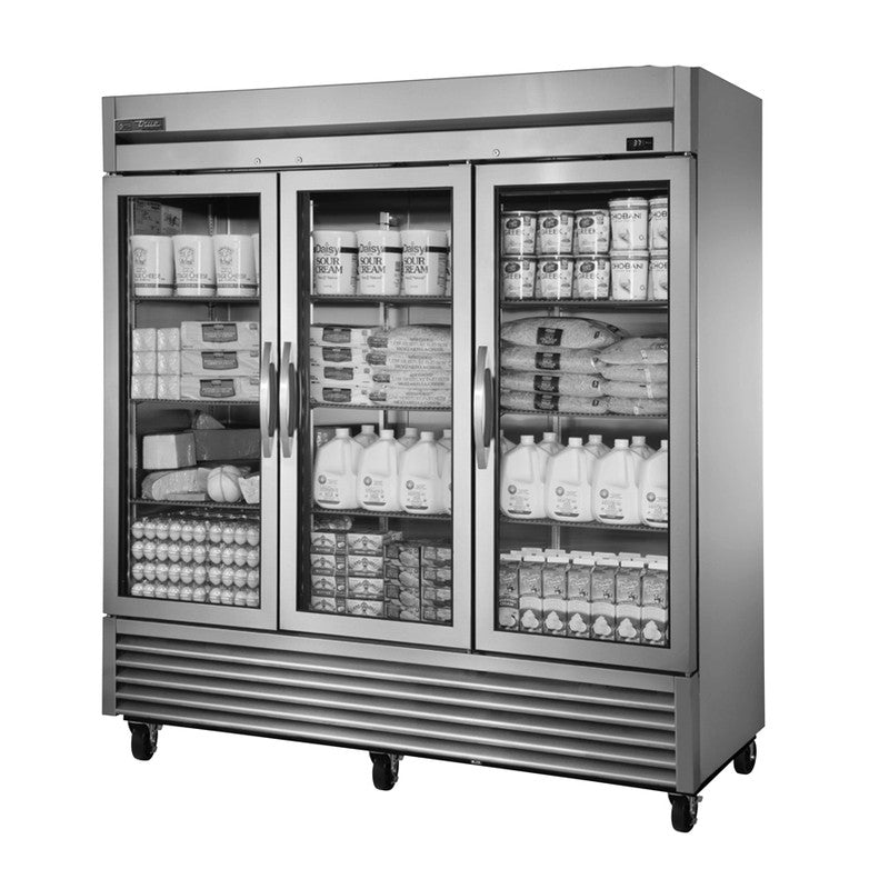 True TS-72G-HC~FGD01 Reach-In Refrigerator, 78 1/8" Wide, 3 Doors, 9 Shelves, TS-Series