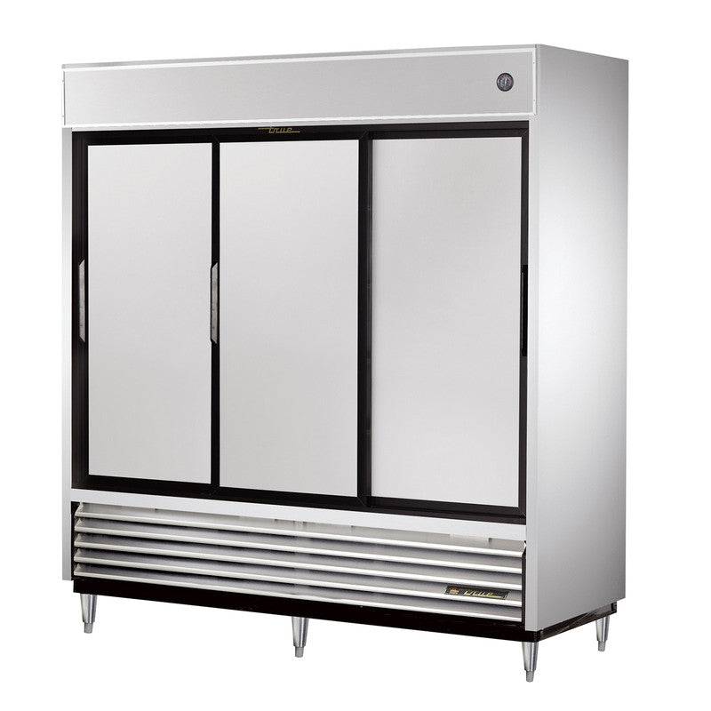 True TSD-69 Reach-In Refrigerator, 78 1/8" Wide, 3 Doors, 9 Shelves, TSD Series
