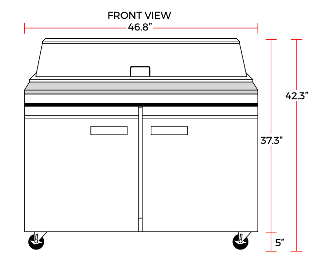 Coldline SP48 48" Bain Marie Sandwich Prep Table, 12 Pans