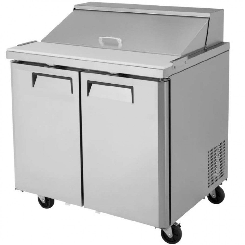 Coldline SMP36 36" Two Door Mega Top Bain Marie Sandwich Prep Refrigerator, 15 Pans