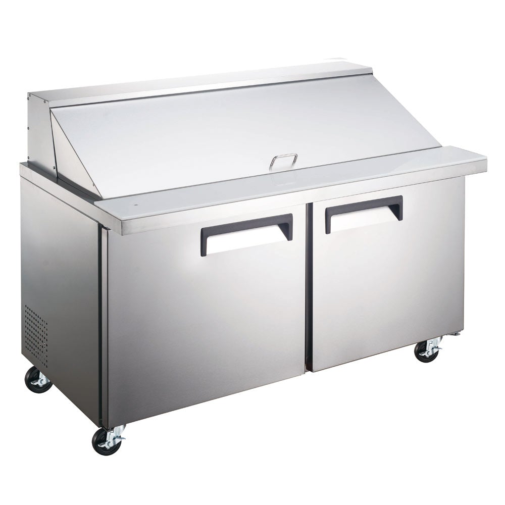Coldline SMP60 60" Two Door Mega Top Bain Marie Sandwich Prep Refrigerator, 24 Pans