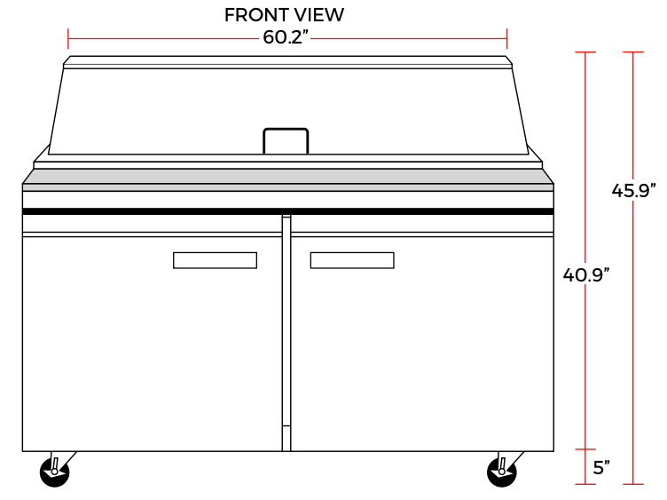 Coldline SMP60 60" Two Door Mega Top Bain Marie Sandwich Prep Refrigerator, 24 Pans