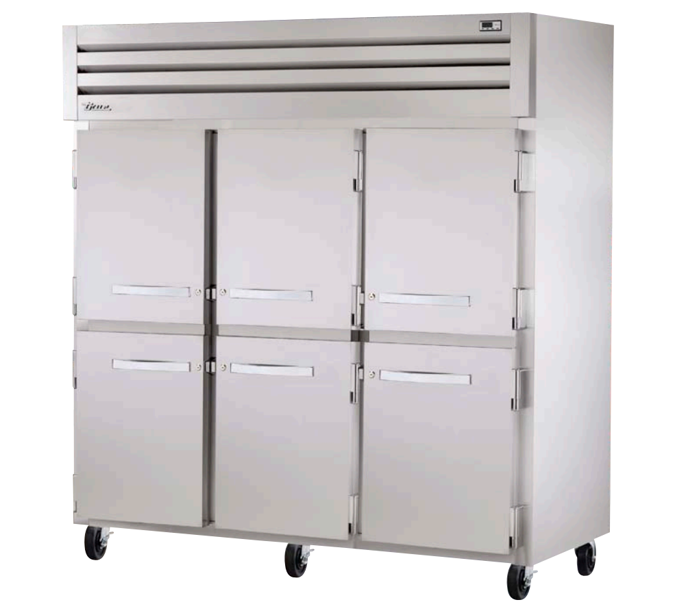 True STR3R-6HS Reach-In Refrigerator, 77 3/4" Wide, 6 Doors, STR Spec Series