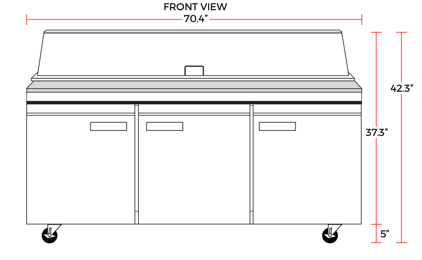 Coldline SP72 71" Bain Marie Sandwich Prep Refrigerator, 18 Pans