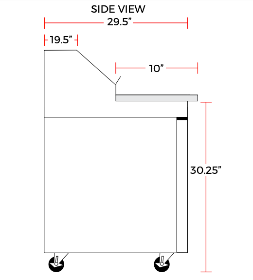 Coldline SP27 27" Bain Marie Sandwich Prep Table, 6 Pans