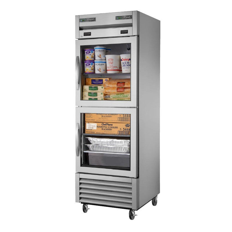 True T-23DT-G-HC~FGD01 Reach-In Refrigerator Freezer, 27" Wide, 2 Doors, 3 Shelves, T-Series