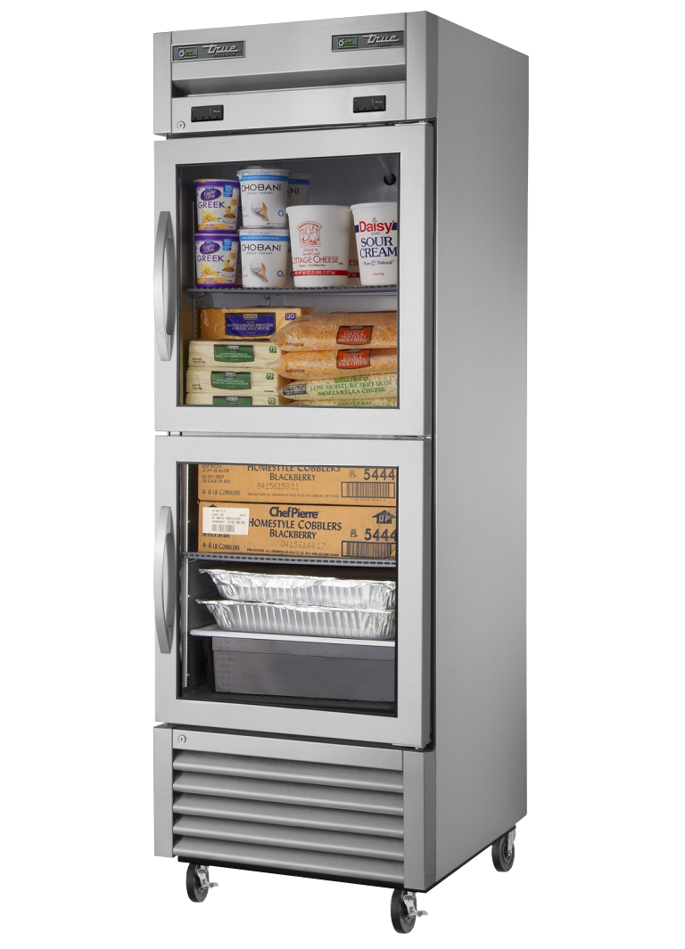 True T-23DT-G-HC~FGD01 Reach-In Refrigerator Freezer, 27" Wide, 2 Doors, 3 Shelves, T-Series