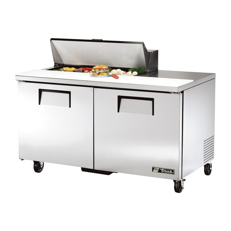 True TSSU-60-10-HC Sandwich Prep Table, 60 3/8" Wide, 2 Doors, 4 Shelves, 10 Pans (Tops)