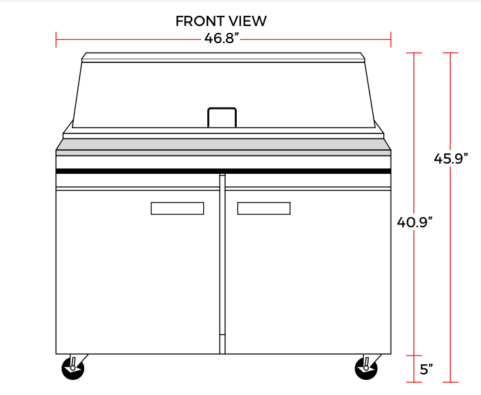 Coldline SMP48 48" Two Door Mega Top Bain Marie Sandwich Prep Refrigerator, 18 Pans