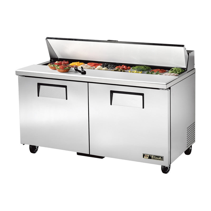 True TSSU-60-16-HC~SPEC3 Sandwich Prep Table, 60 3/8" Wide, 2 Doors, 4 Shelves, 16 Pans (Tops)