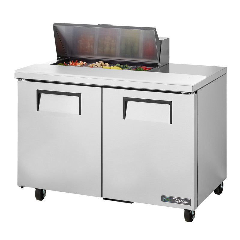 True TSSU-48-08-HC~SPEC3 Sandwich Prep Table, 48 3/8" Wide, 2 Doors, 4 Shelves, 8 Pans (Tops)