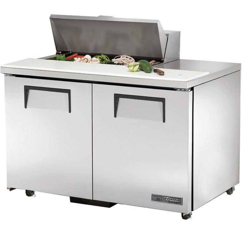True TSSU-48-08-ADA-HC Sandwich Prep Table, 483/8" Wide, 2 Doors, 4 Shelves, 8 Pans (Tops)