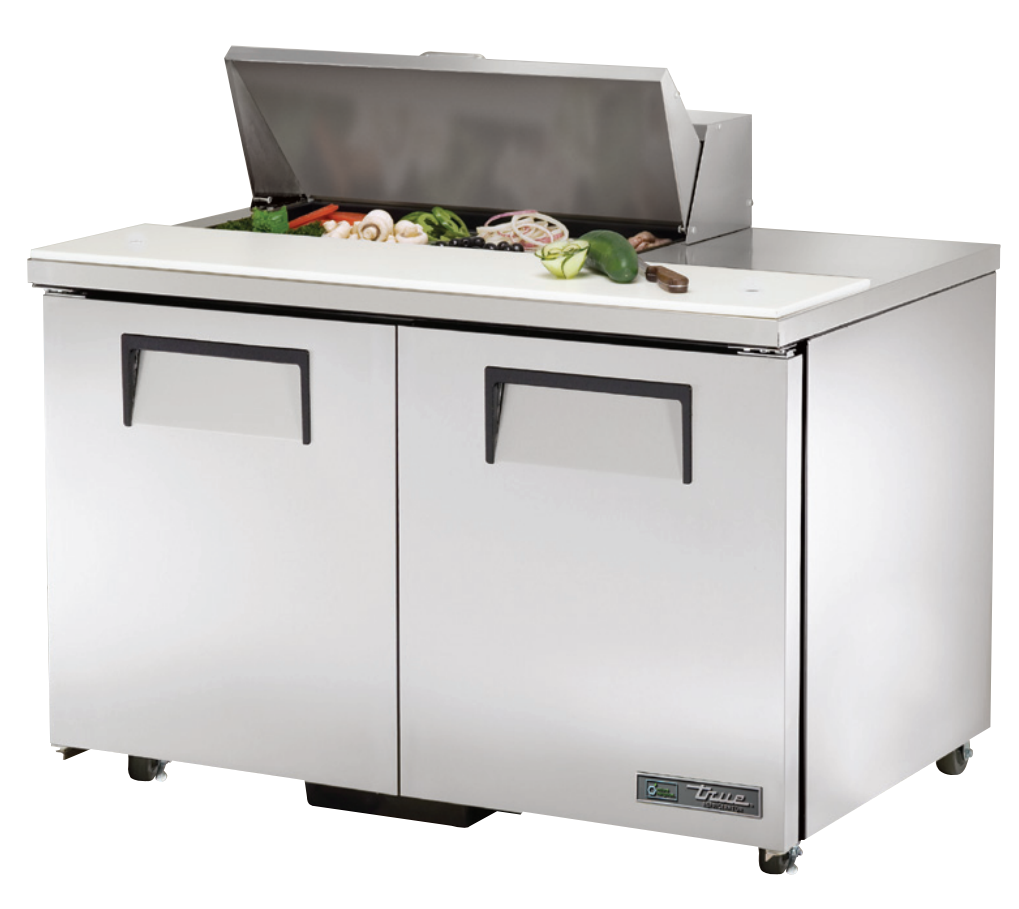 True TSSU-48-08-ADA-HC~SPEC3 Sandwich Prep Table, 483/8" Wide, 2 Doors, 4 Shelves, 8 Pans (Tops)