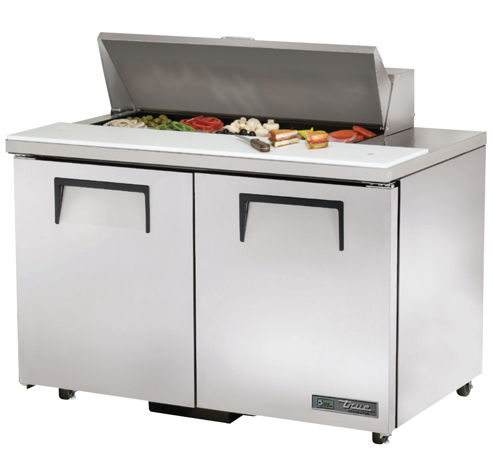 True TSSU-48-10-ADA-HC~SPEC3 Sandwich Prep Table, 483/8" Wide, 2 Doors, 4 Shelves, 10 Pans (Tops)