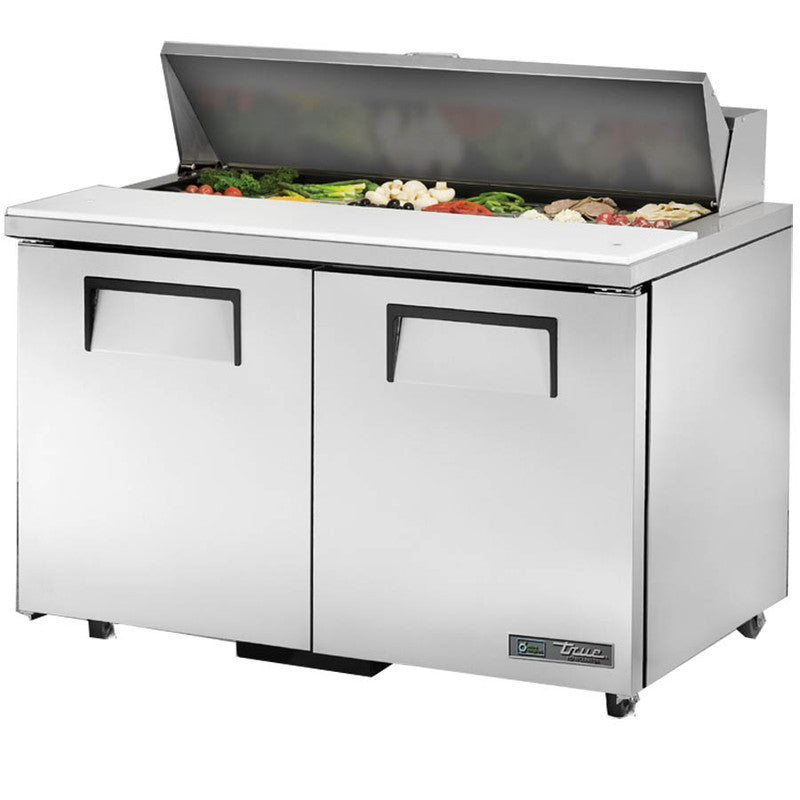 True TSSU-48-12-ADA-HC~SPEC3 Sandwich Prep Table, 48 3/8" Wide, 2 Doors, 4 Shelves, 12 Pans (Tops)
