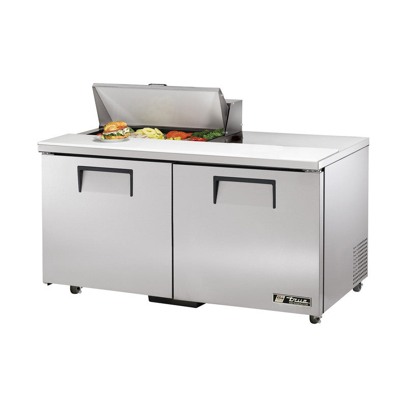 True TSSU-60-08-ADA-HC Sandwich Prep Table, 60 3/8" Wide, 2 Doors, 4 Shelves, 8 Pans (Tops)