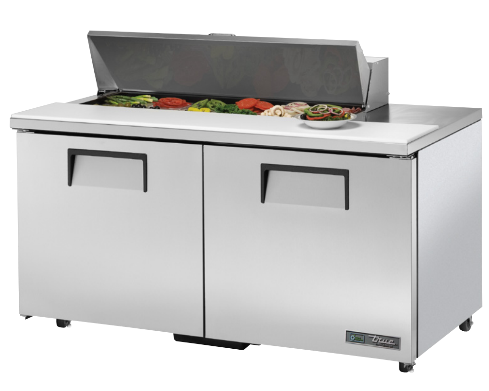 True TSSU-60-12-ADA-HC Sandwich Prep Table, 603/8" Wide, 2 Doors, 4 Shelves, 12 Pans (Tops)