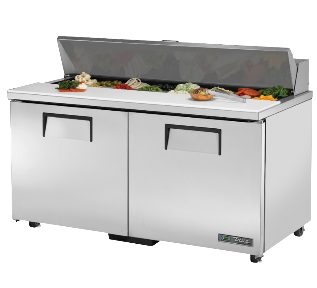 True TSSU-60-16-ADA-HC Sandwich Prep Table, 603/8" Wide, 2 Doors, 4 Shelves, 16 Pans (Tops)
